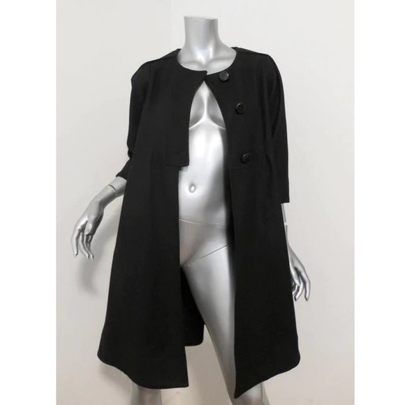 Diane Von Furstenberg Jackets & Blazers - DVF Candelaria Black Wool Short Sleeve Coat DVF Candelaria SIZE 12
